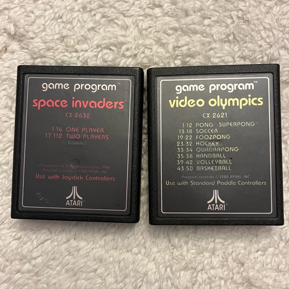 Atari “Space Invaders & Video Olympics” Game Cartridge